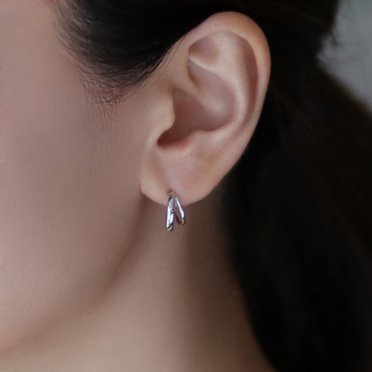 ダブルライン ゴールドフープピアス(K10WG)