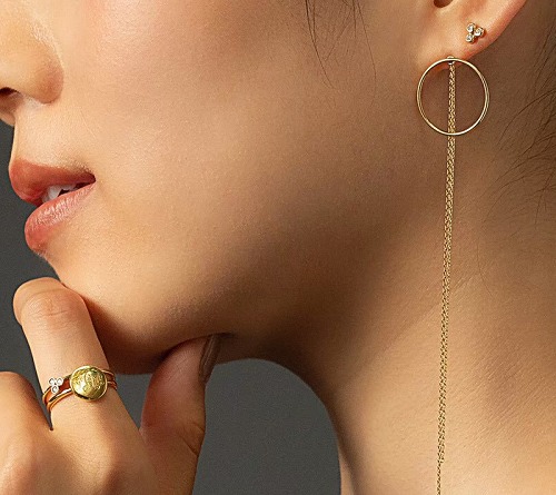 ゴールドサークルピアスS(K18YG)