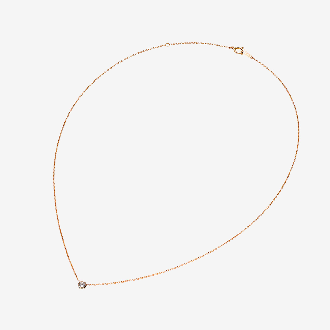 ‘アンプルミエ’ ダイヤモンドネックレス0.12ct(K18PG)