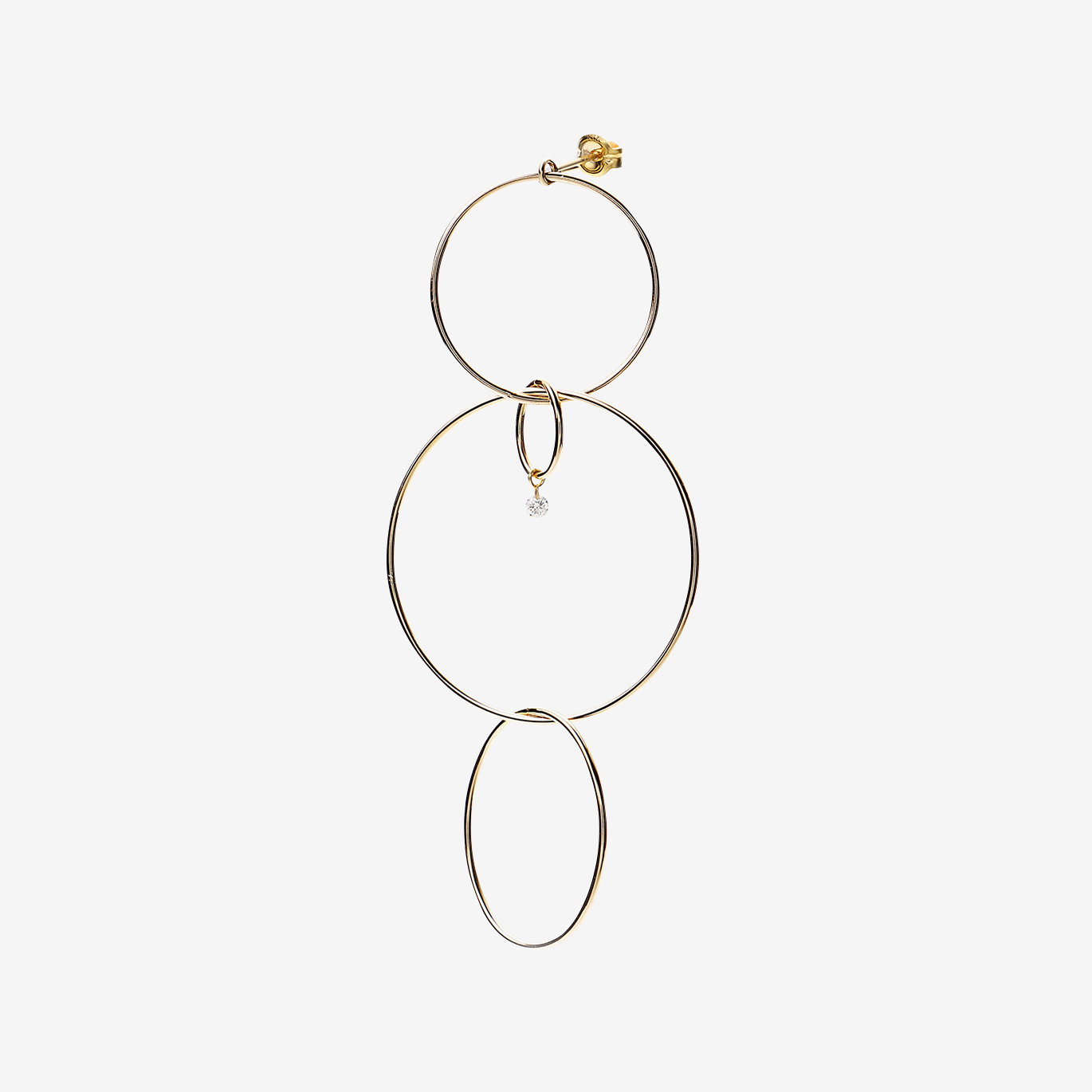 ルースダイヤセッティングループピアス/A(K18YG)