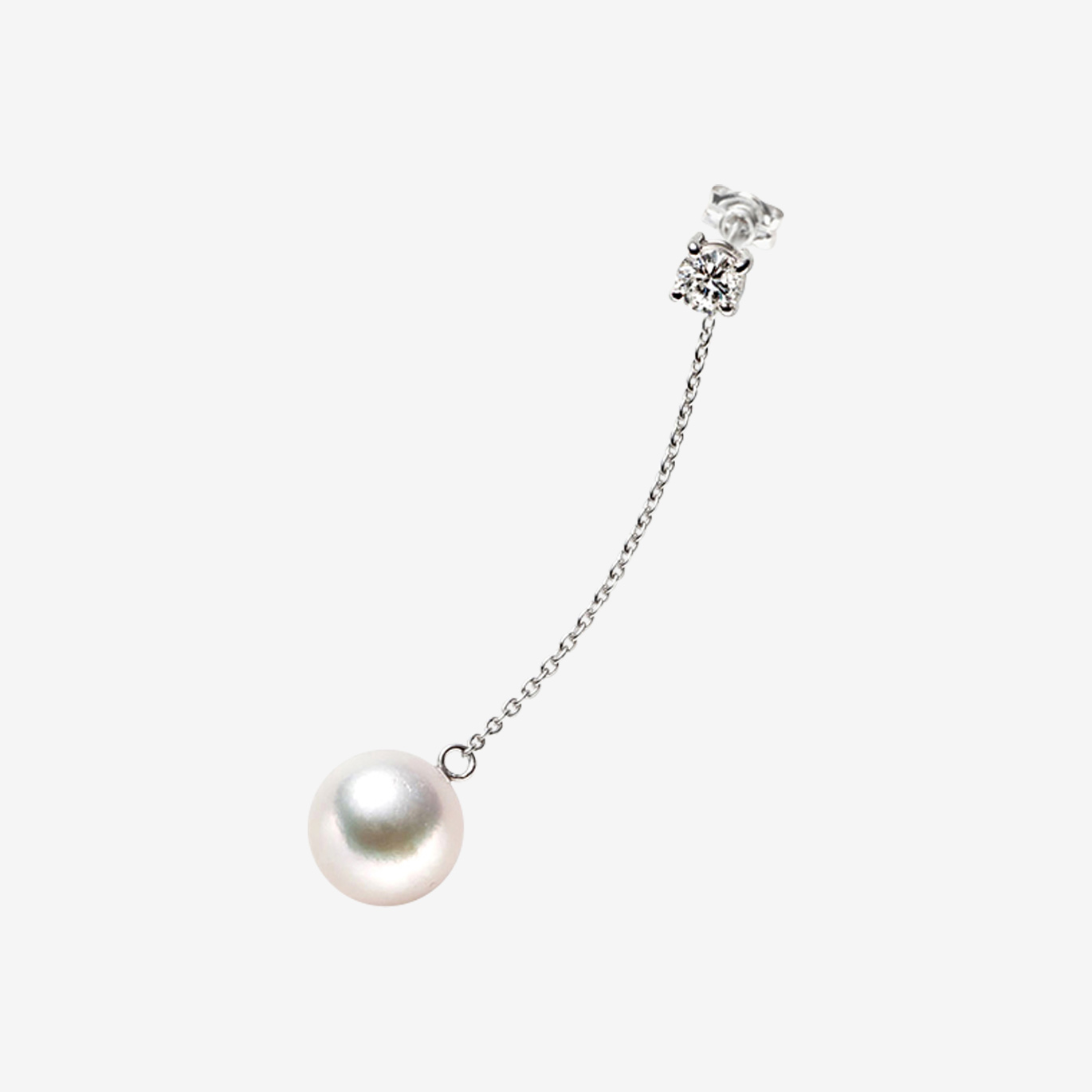 あこやパールピアスチャーム 4.5cm(K18WG)