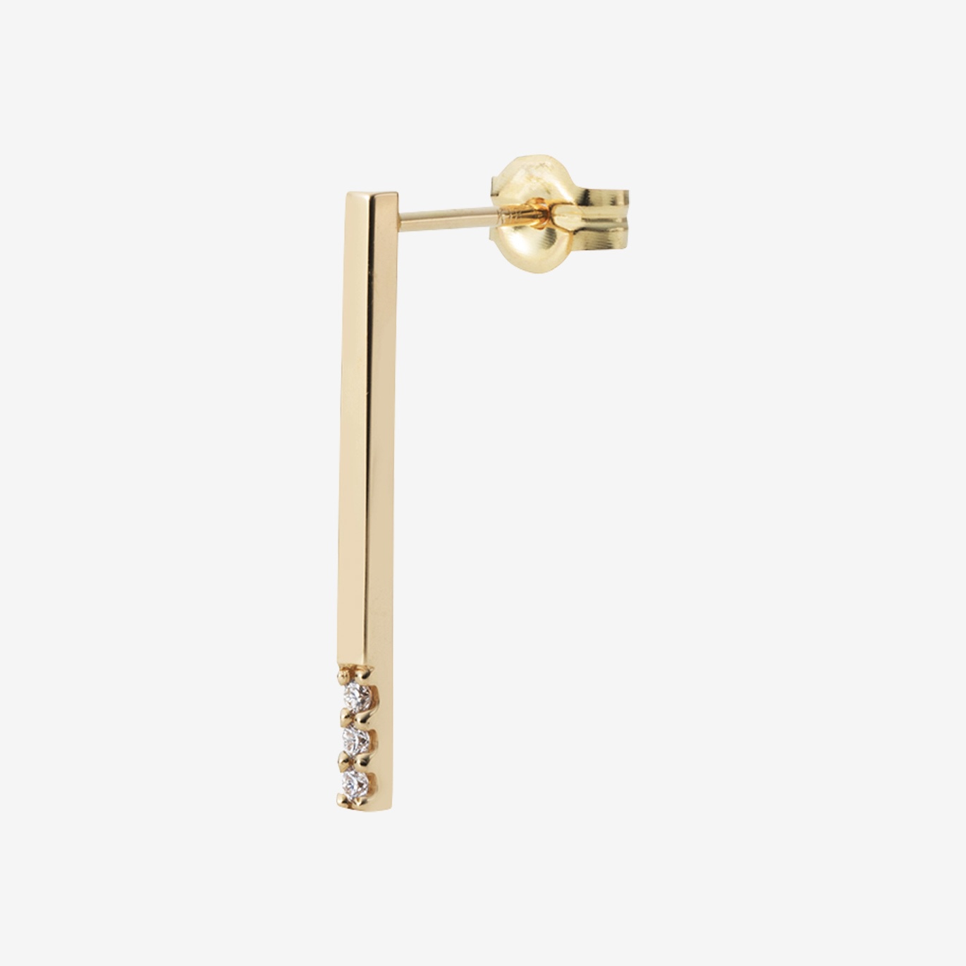 ダイヤトップゴールドバーピアス(K10YG)