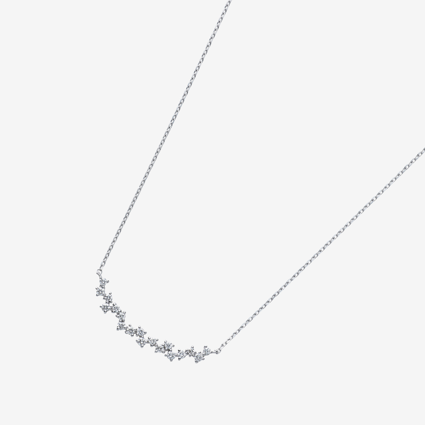 ランダムラインダイヤモンドネックレスL(Pt)