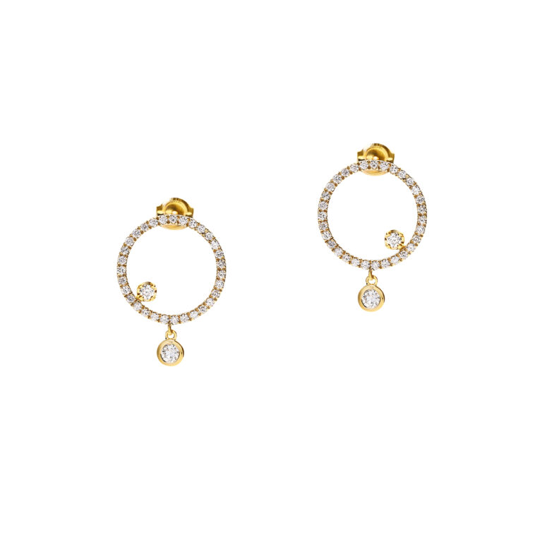 パヴェサークルアレンジダイヤピアス(K18YG)