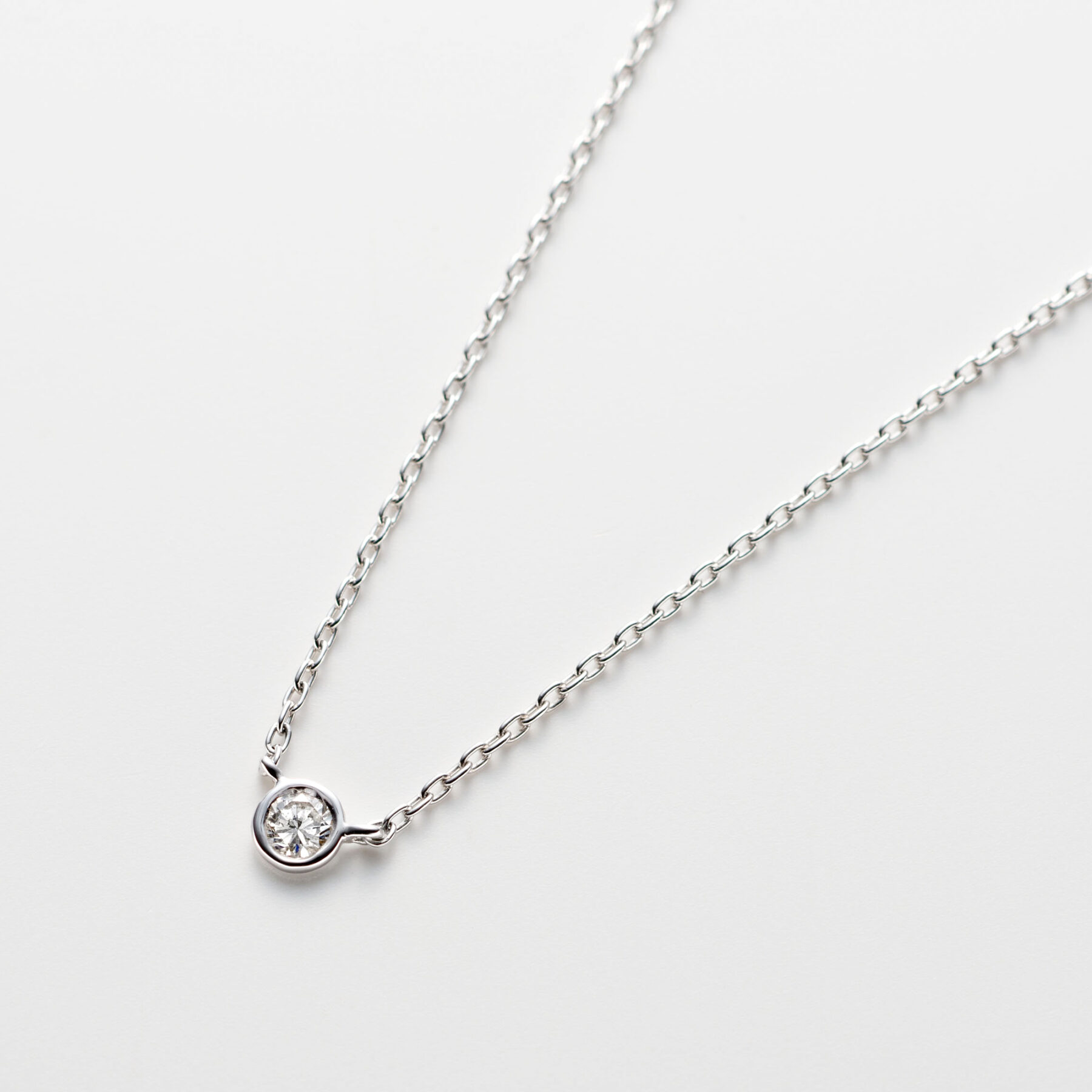 ‘アンプルミエ’ ダイヤモンドネックレス0.07ct(K18WG)