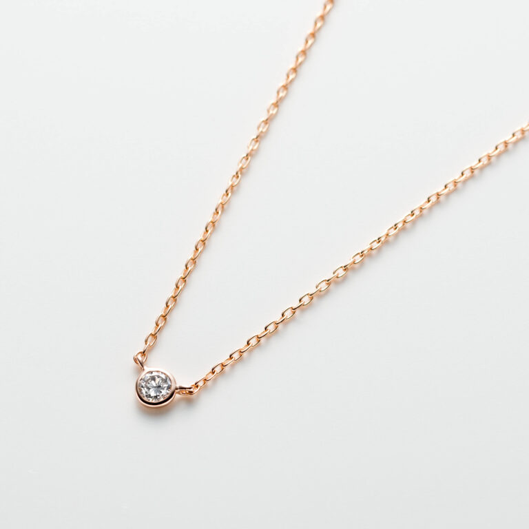 ‘アンプルミエ’ ダイヤモンドネックレス0.07ct(K18PG)