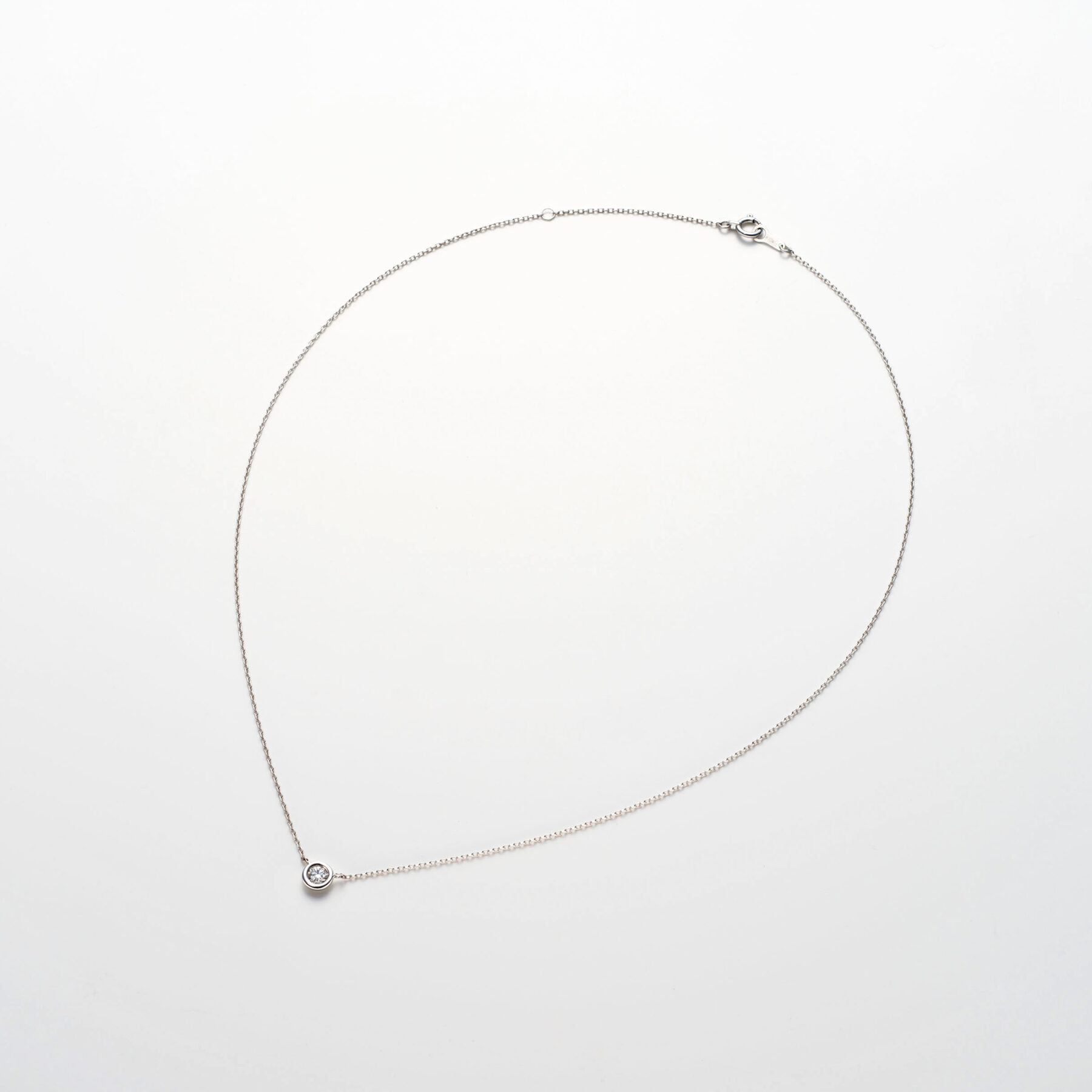 ‘アンプルミエ’ ダイヤモンドネックレス 0.18ct(K18WG)