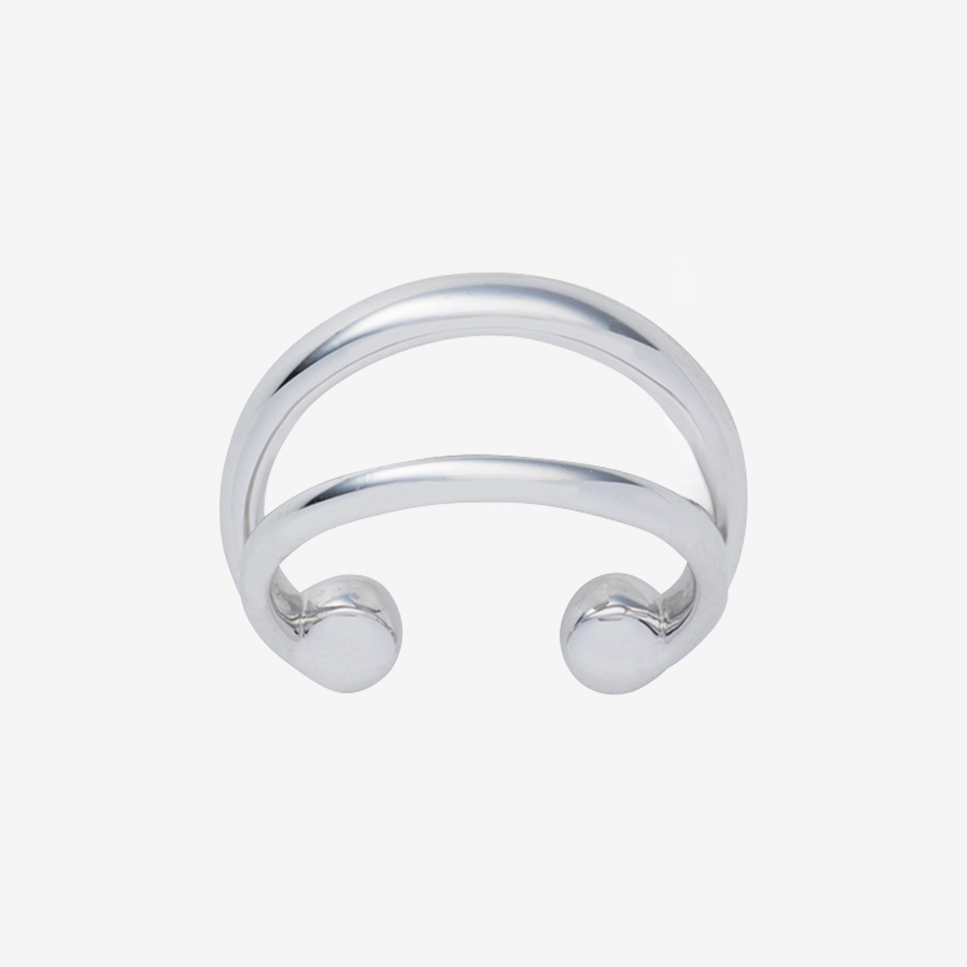 ダブルラインホワイトゴールドイヤーカフ(K10WG)